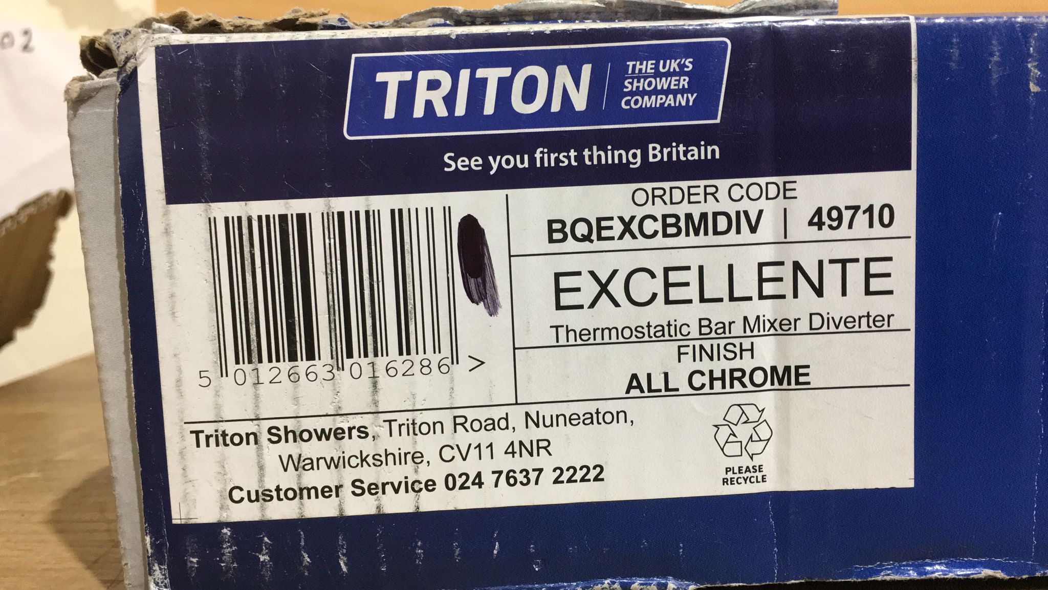 Triton Excellente Chrome effect Rear fed Shower-6286