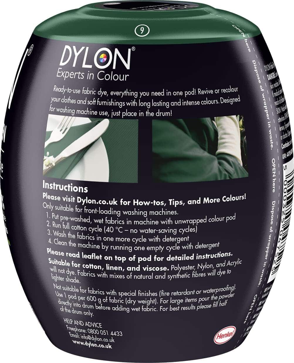 DYLON Washing Machine Fabric Dye Pod for Clothes & Soft Furnishings-350g-27525