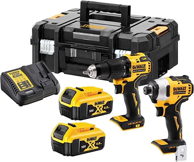 Dewalt DCK2062M2T 18V XR Brushless Compact Twin Pack 2 x 4.0Ah Batteries Charger , Yellow