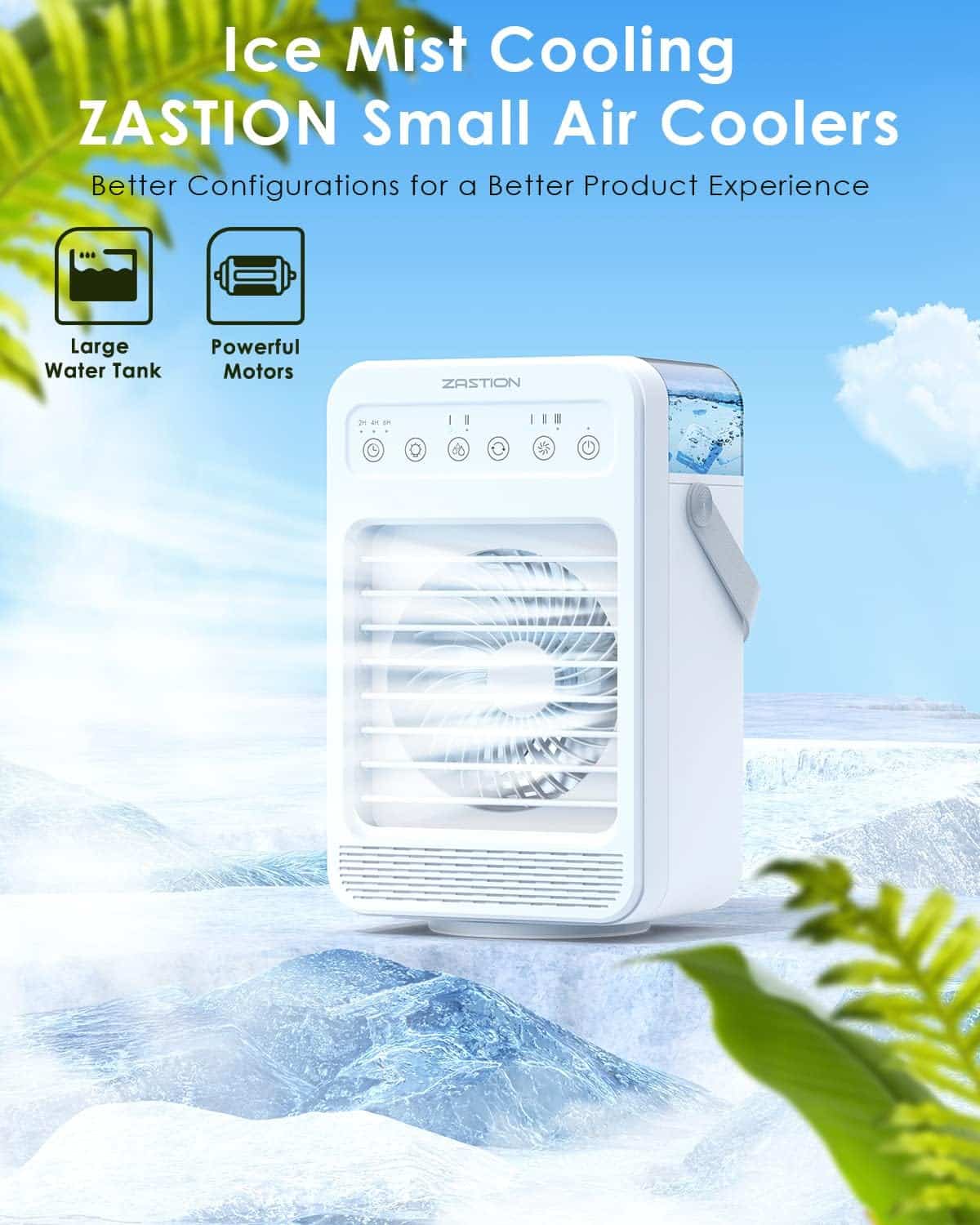 Air Cooler, ZASTION 4 in 1 Portable Air Conditioner 1205