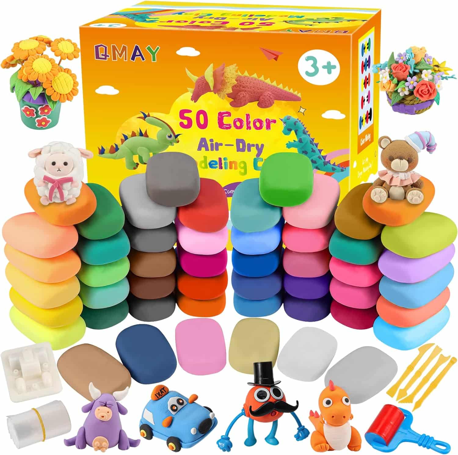QMAY Modeling Clay Kit - 50 Colors Air Dry Ultra Light Clay 9502