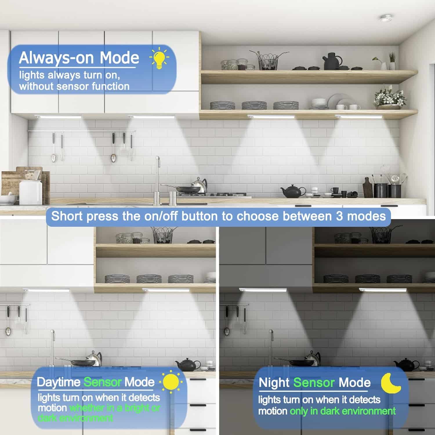 Eyesgood Motion Sensor Lights Indoor Under Cupboard Kitchen Lights-001Q