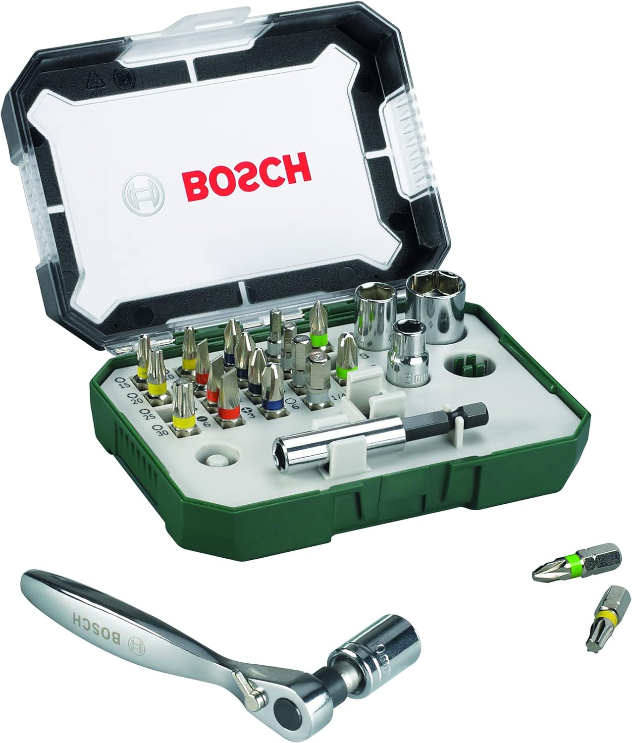 Bosch 26pc. Screwdriver Bit and Ratchet Set-8207 Info