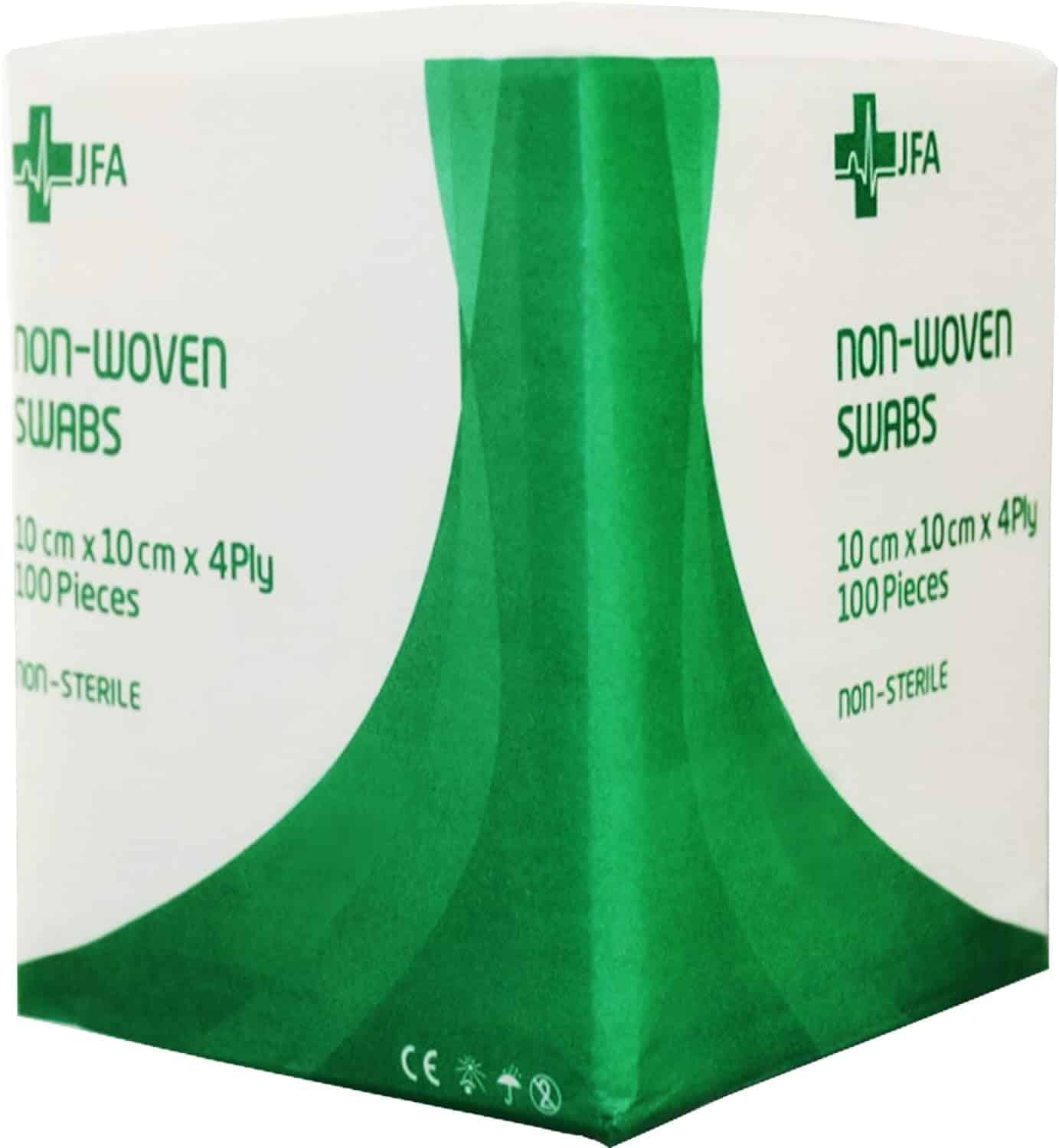 JFA Medical Premium Non-Woven Gauze Swabs 10cm x 10cm - Pack of 100 36057