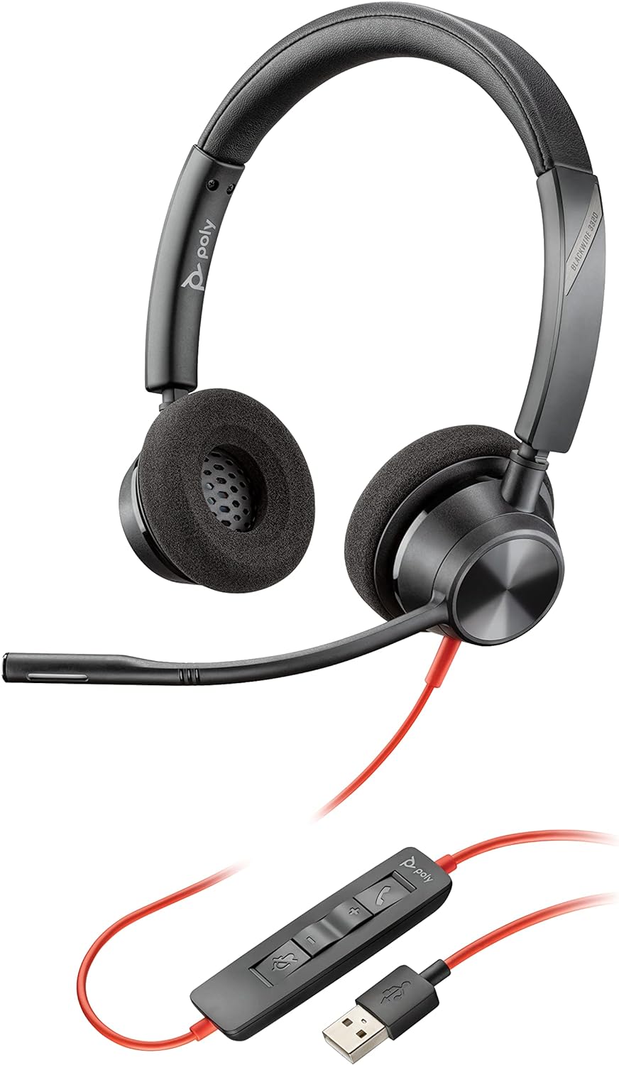 Plantronics – Blackwire 3320 USB-A (Poly) – Wired, Dual-Ear (Stereo) Headset 6150