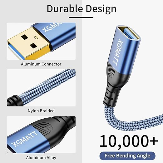 XGMATT-Extension Cable-Blue-USB 3.0-(0.5M-2pack)NBCL