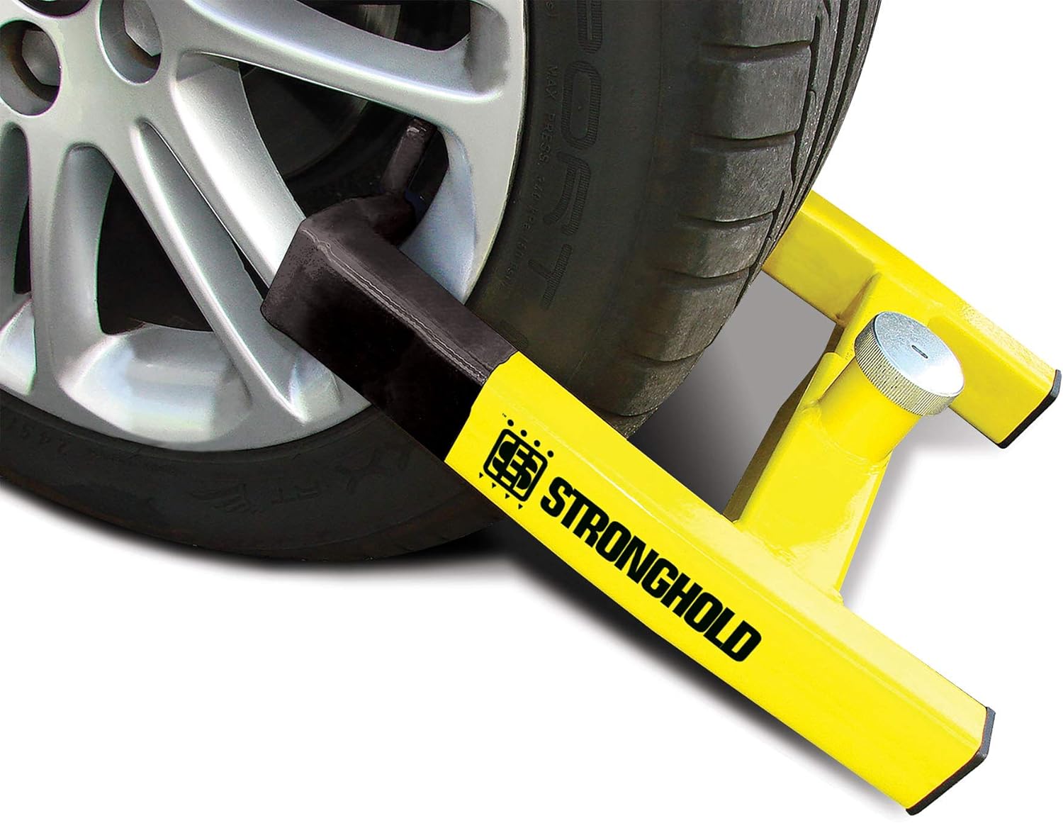 Stronghold Atlas Caravan & Trailer Wheel Clamp Fits Alloy and Steel Wheels with Tyres Up To 265 mm Wide Sold Secure Gold Standard
