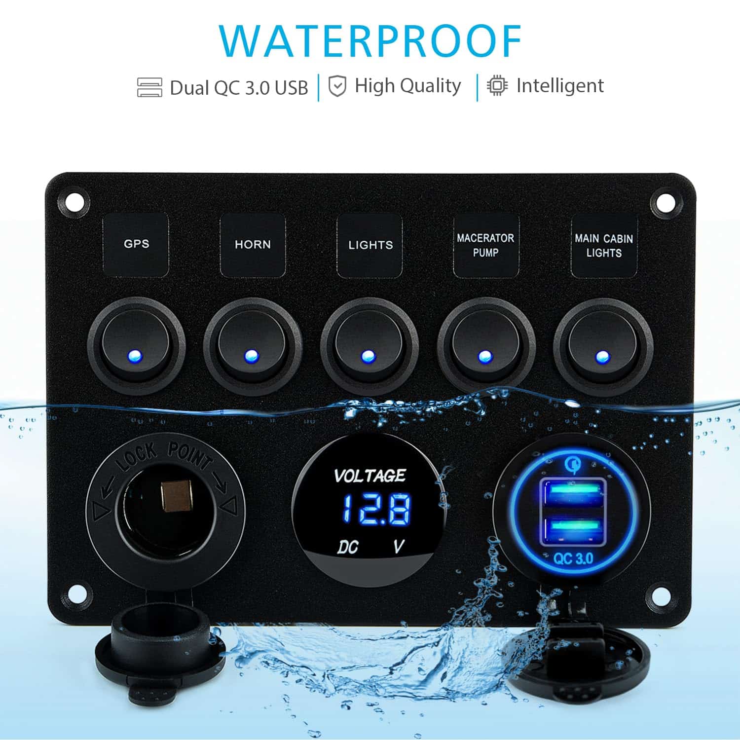 Kohree IP65 Waterproof 12V/24V Switch Panel-LRLH