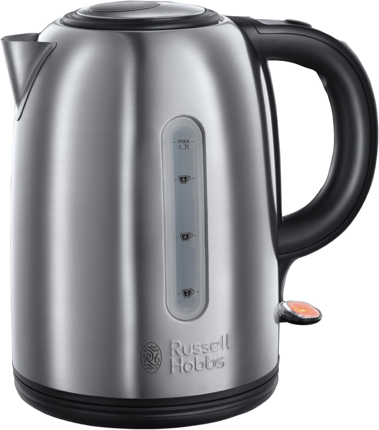 Russell Hobbs Brushed Stainless Steel & Black Electric 1.7L Cordless Kettle-9246U