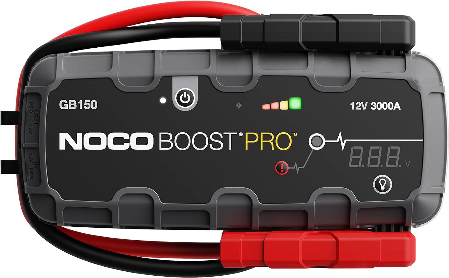 NOCO Boost Pro GB150 3000A UltraSafe Car Jump Starter, Jump Starter Power Pack, 12V Battery Booster, Portable Powerbank Charger, and Jump Leads for up to 9.0-Liter Petrol and 7.0-Liter Diesel Engines 5060