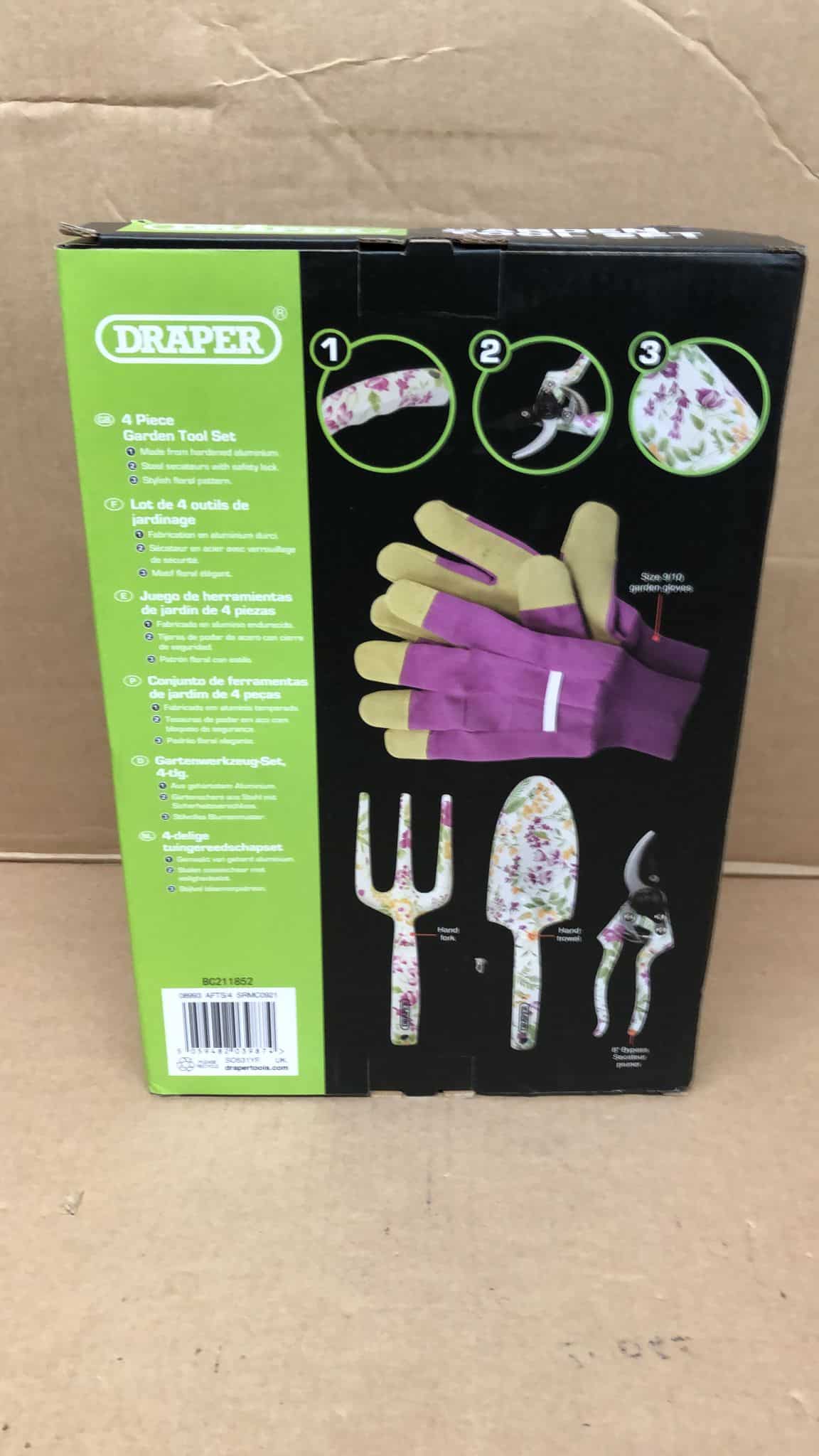 Draper Garden Tool Set with Floral Pattern 08993-9874