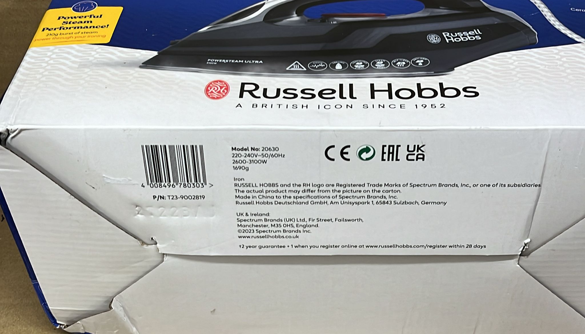Russell Hobbs 20630 Powersteam Ultra Steam Iron -Black - 0303D