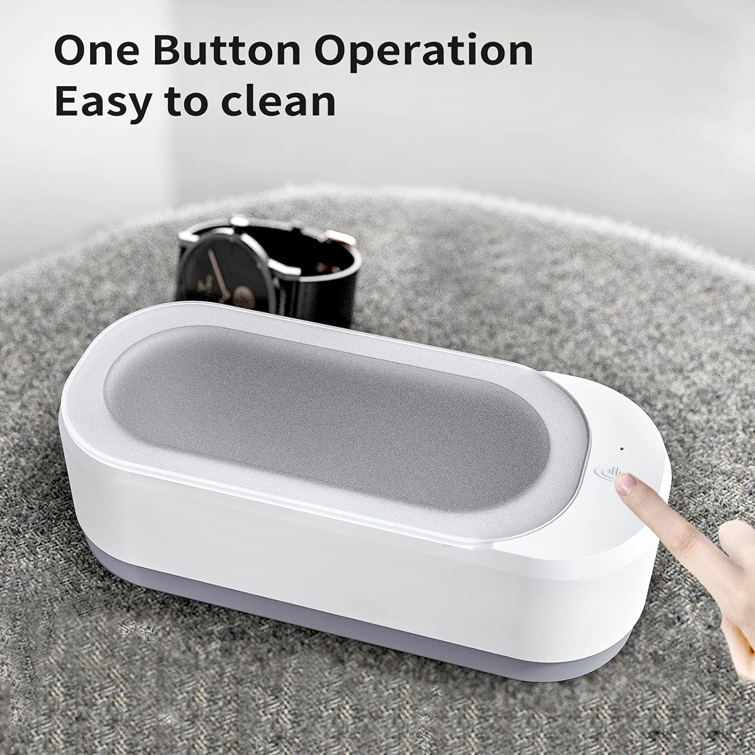 Ultrasonic Jewelry Cleaner, Jewelry Cleaner Machine with 12OZ, Professional Sonic Cleaner with One-Touch Operation, Ultrasonic Cleaner for Rings, Glasses, Jewelry, Dentures-4352