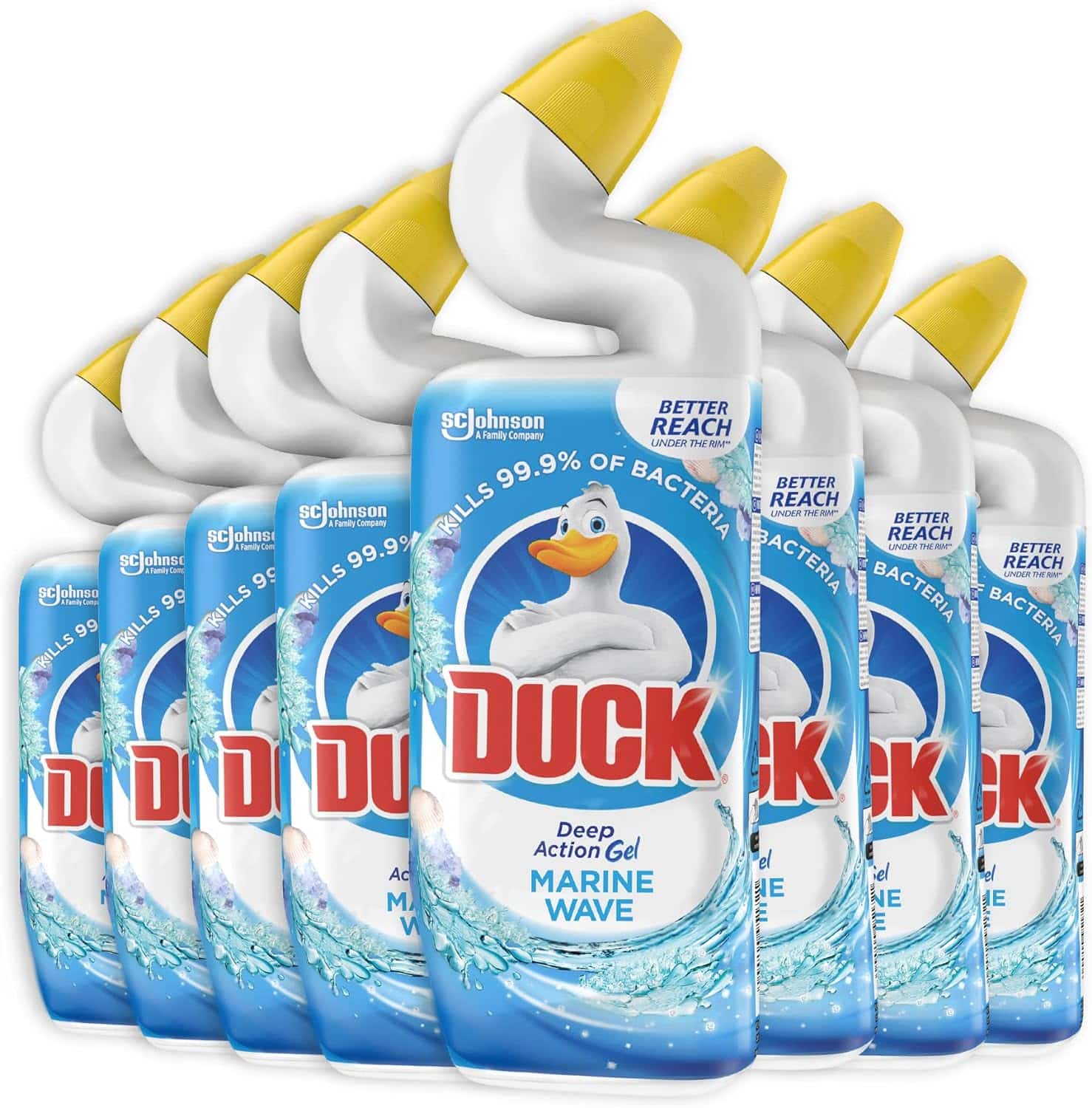 Duck Liquid Toilet Cleaner, Deep Action Gel, Marine, 750 ml, Pack of 8 8414