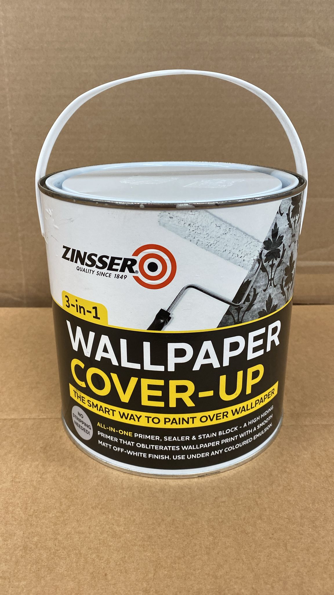 Zinsser 3-in-1 Off white Wallpaper Matt Cover-up paint, 2.5L-4021