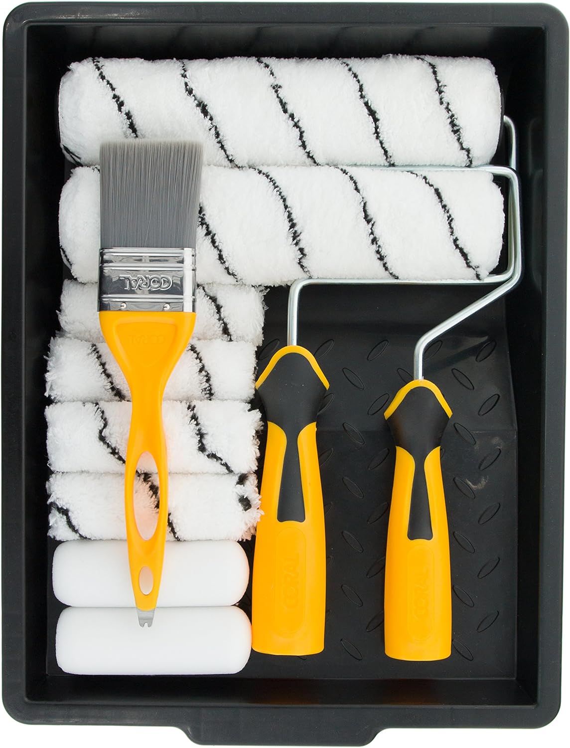 Coral 10501 Paint Kit with Headlock and Mini Roller Frame and Hybrid Brush, Set of 12 Pieces - 5018