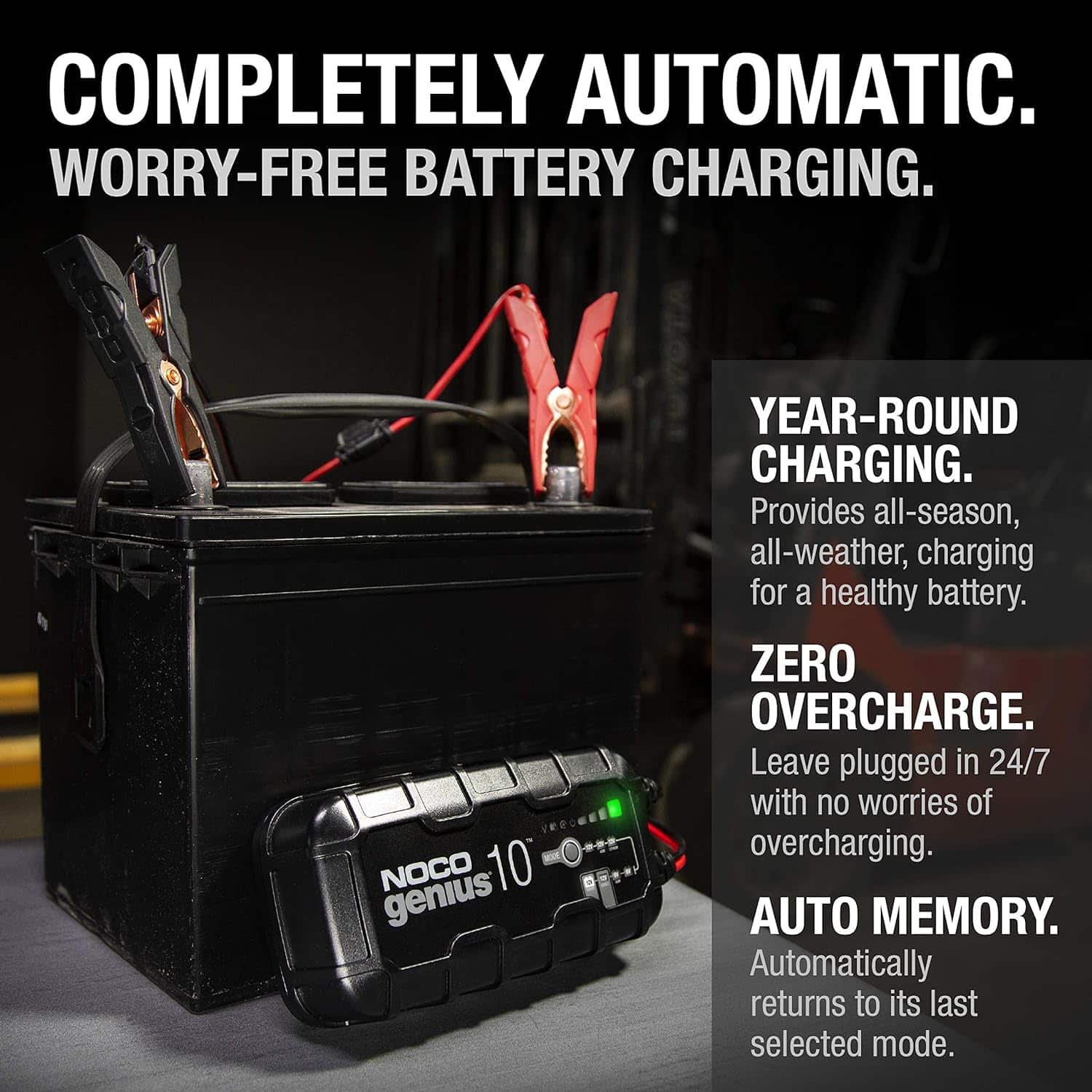 NOCO GENIUS10UK, 10A Car Battery Charger, 6V and 12V Portable Smart Charger-0236