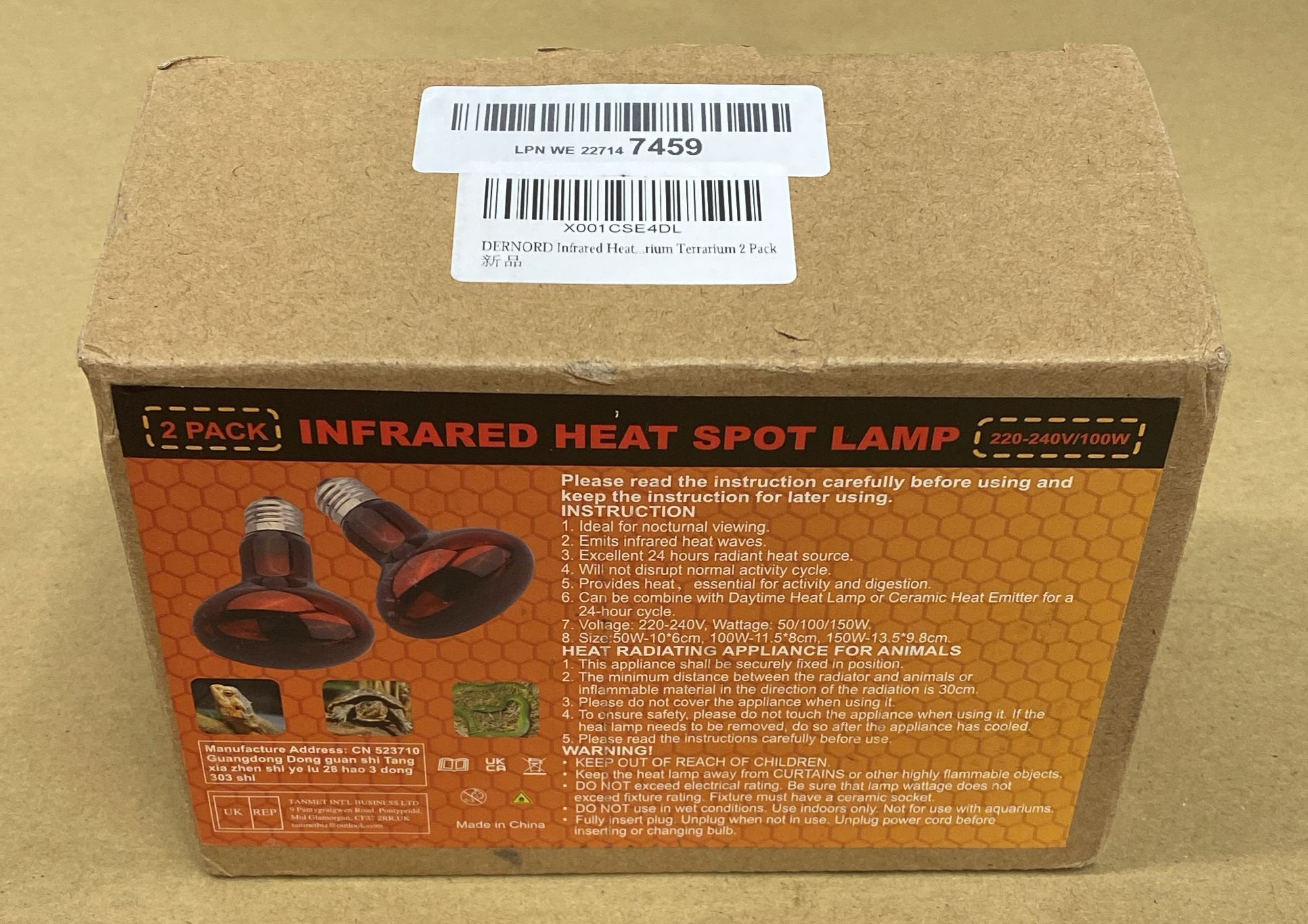 DERNORD Infrared Heat Lamp for Reptiles - 7459