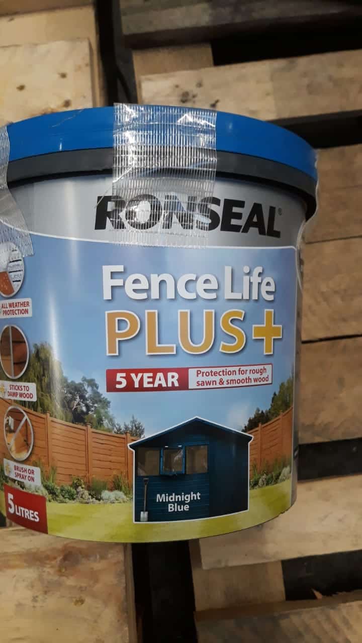 Ronseal Fence Life Plus Midnight blue Matt Exterior Wood paint, 5L-6401