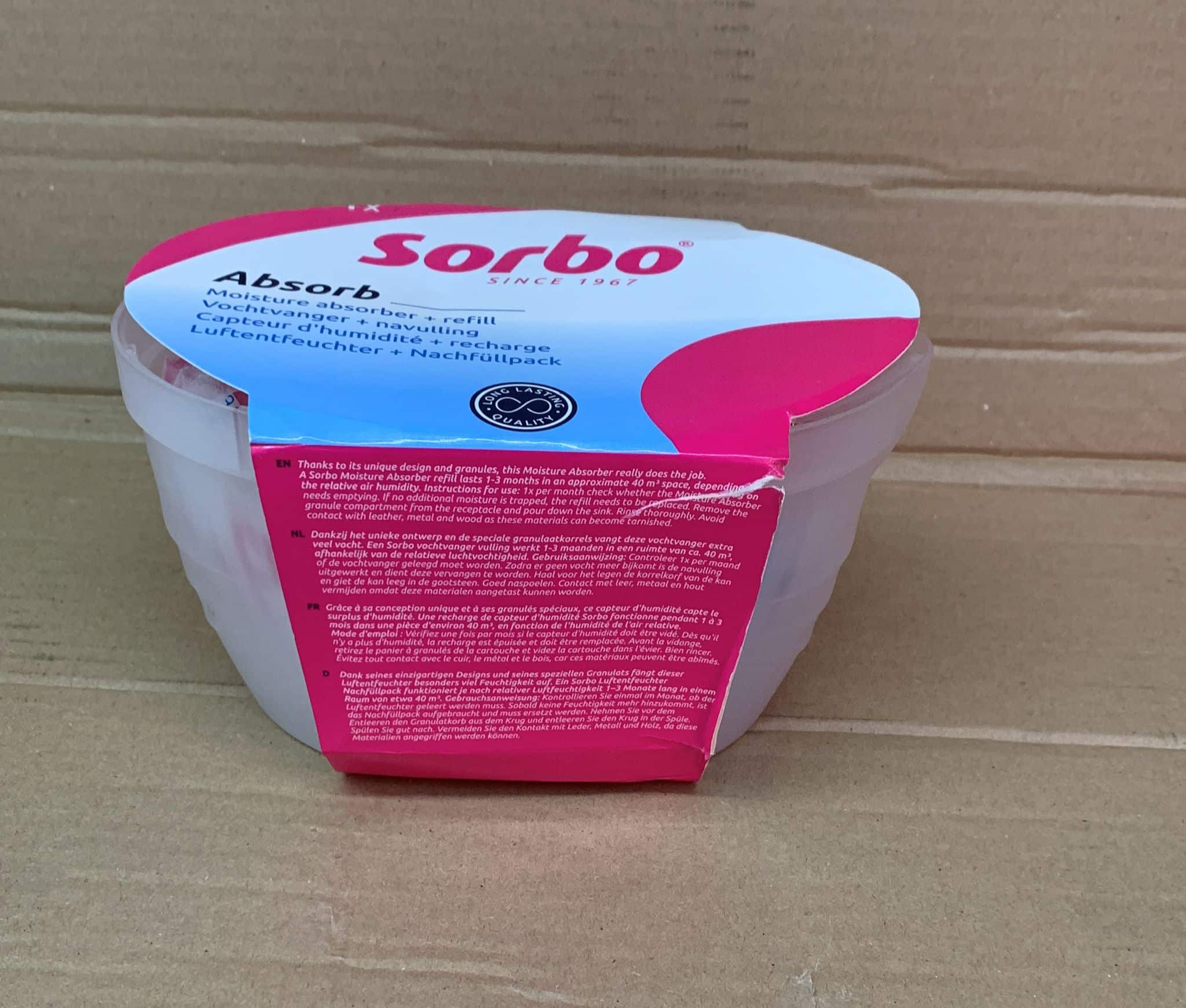 Sorbo Dehumidifier with refill-Reduces mould, air moisture and condensation -4882