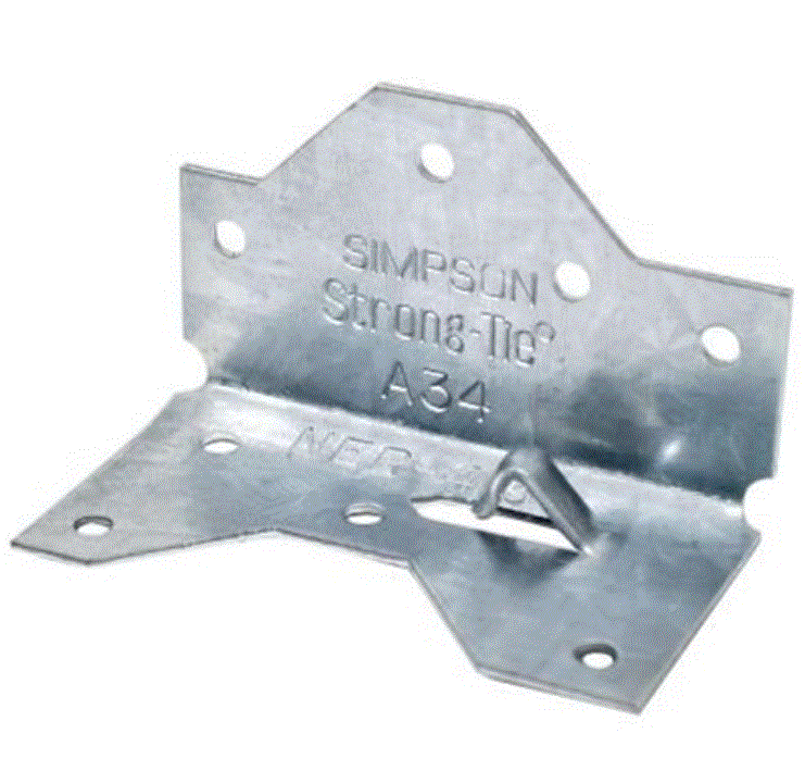 Pack of 20 Simpson Strong-Tie A34E Framing Anchor Pre-Galvanised