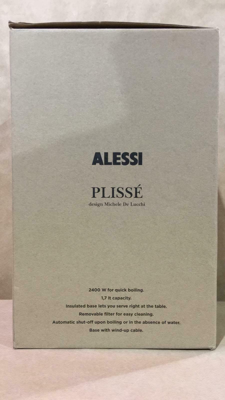 Alessi Plissé Kettle, 1.7 Ltr-Red-21x16x29cm- Boxed-no-9837