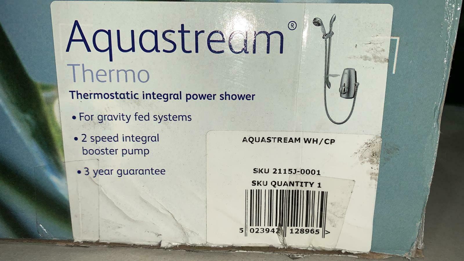 Aqualisa Aquastream White Chrome effect Thermostatic Mixer Shower 8965