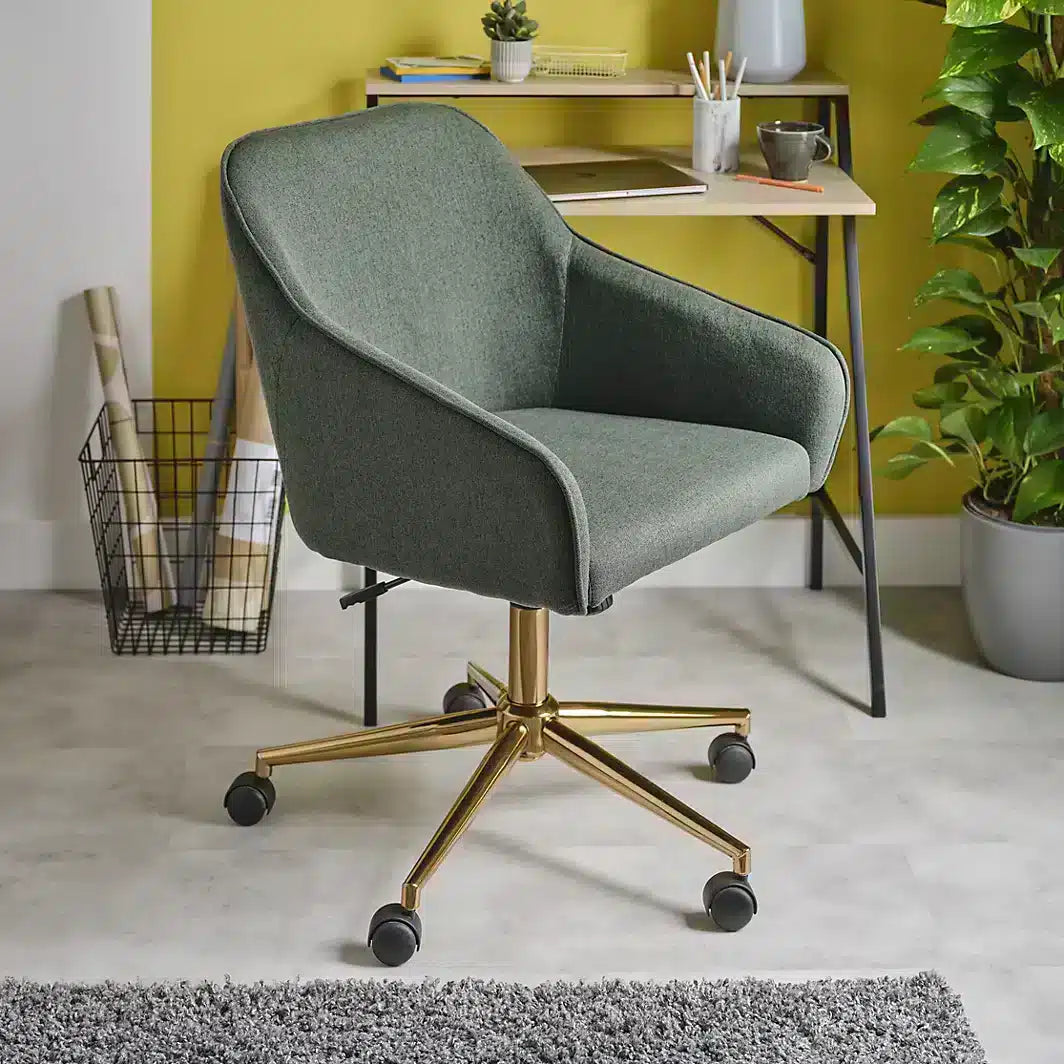 Arvor Green Linen effect Office chair (H)945mm (W)620mm (D)640mm 1845