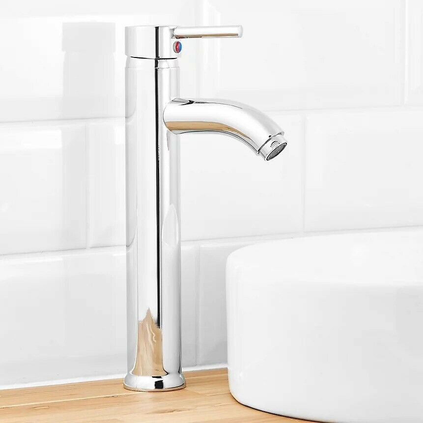 Ayas 1 lever Chrome-plated Tall Contemporary Basin Mono mixer Tap 2952
