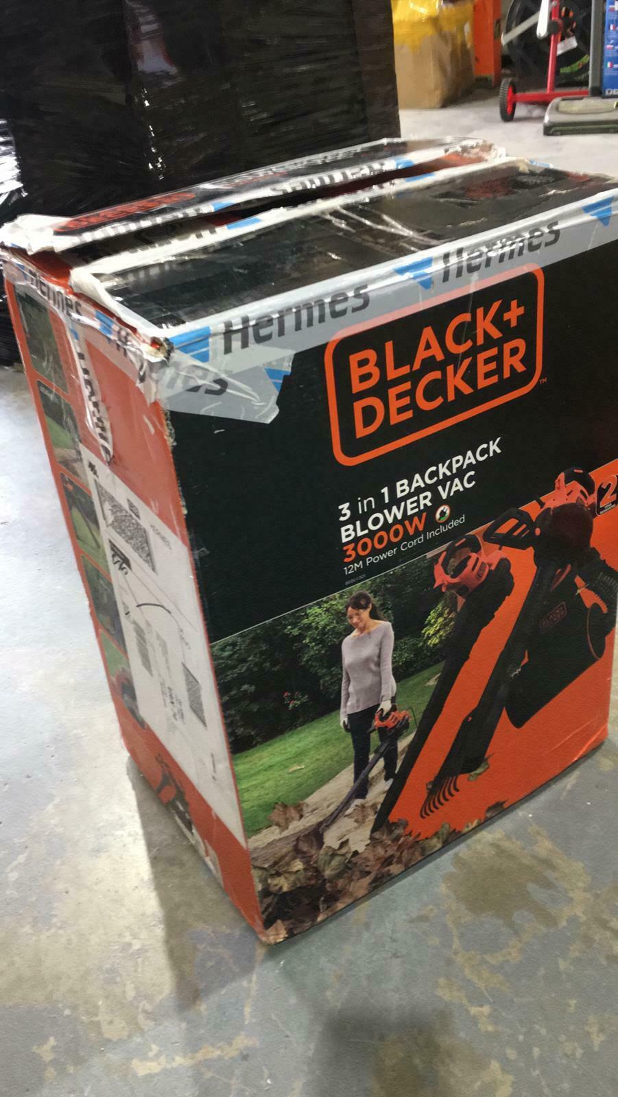 Black+Decker BEBLV301-GB 3000W Backpack Blower Vac + Strap &amp; Rake N.O5230