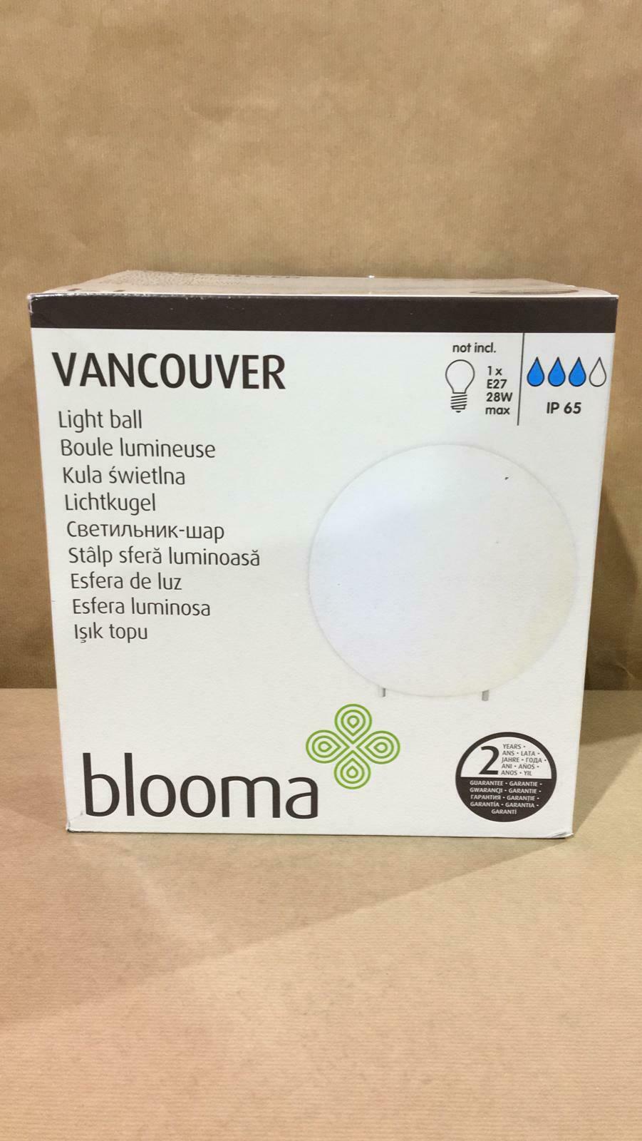 Blooma Non-adjustable Matt White Mains-Halogen Outdoor Ball Lantern 25cm - 2045