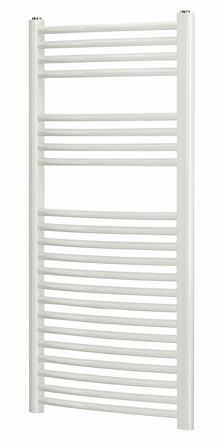 Blyss White Curved Ladder Towel Warmer (H)1100mm (W)450mm - 4693