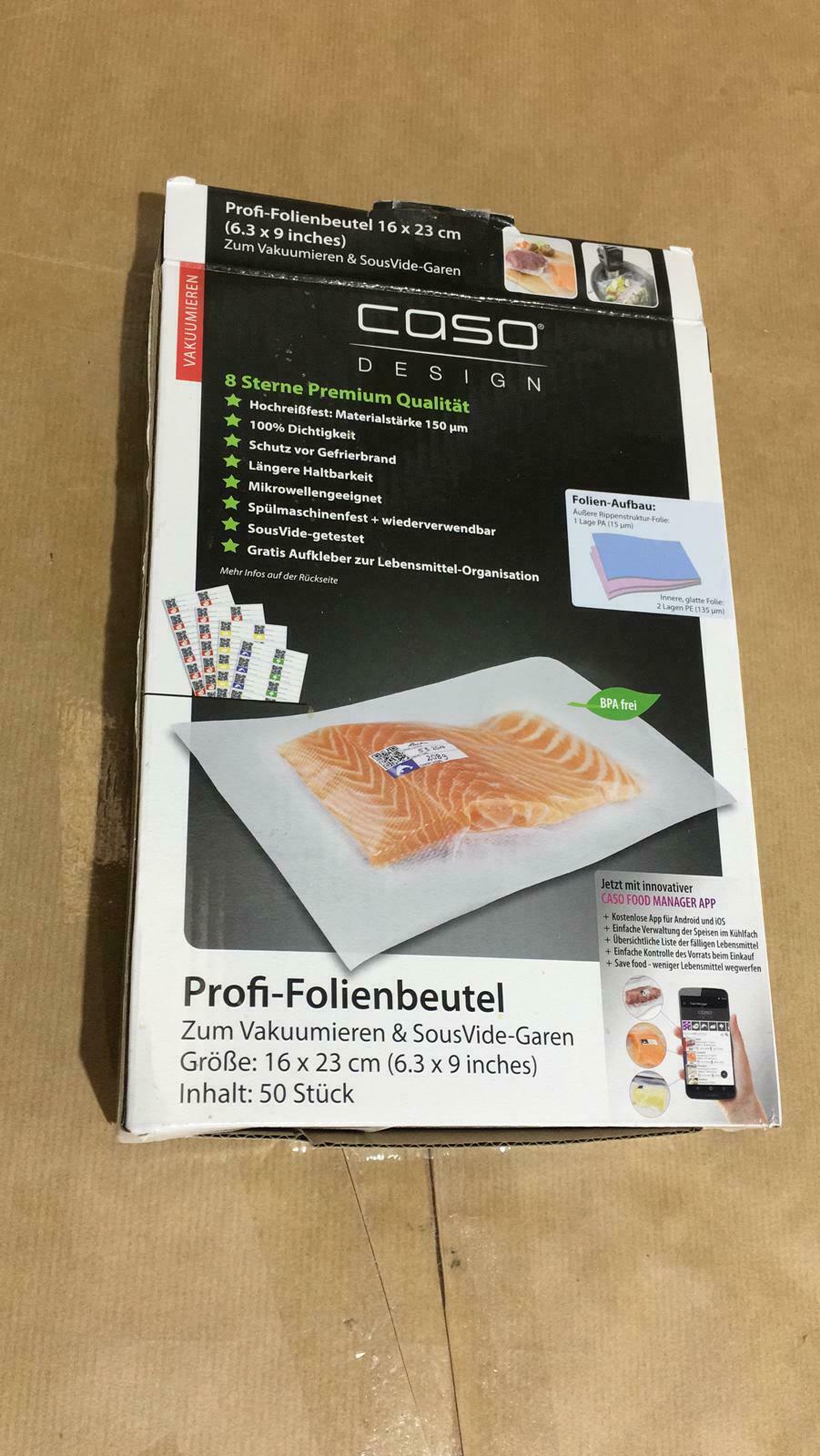 CASO professional foil bag 16x23cm QTY 50 all beams vacuumer 150µm BPA-FREE-8693