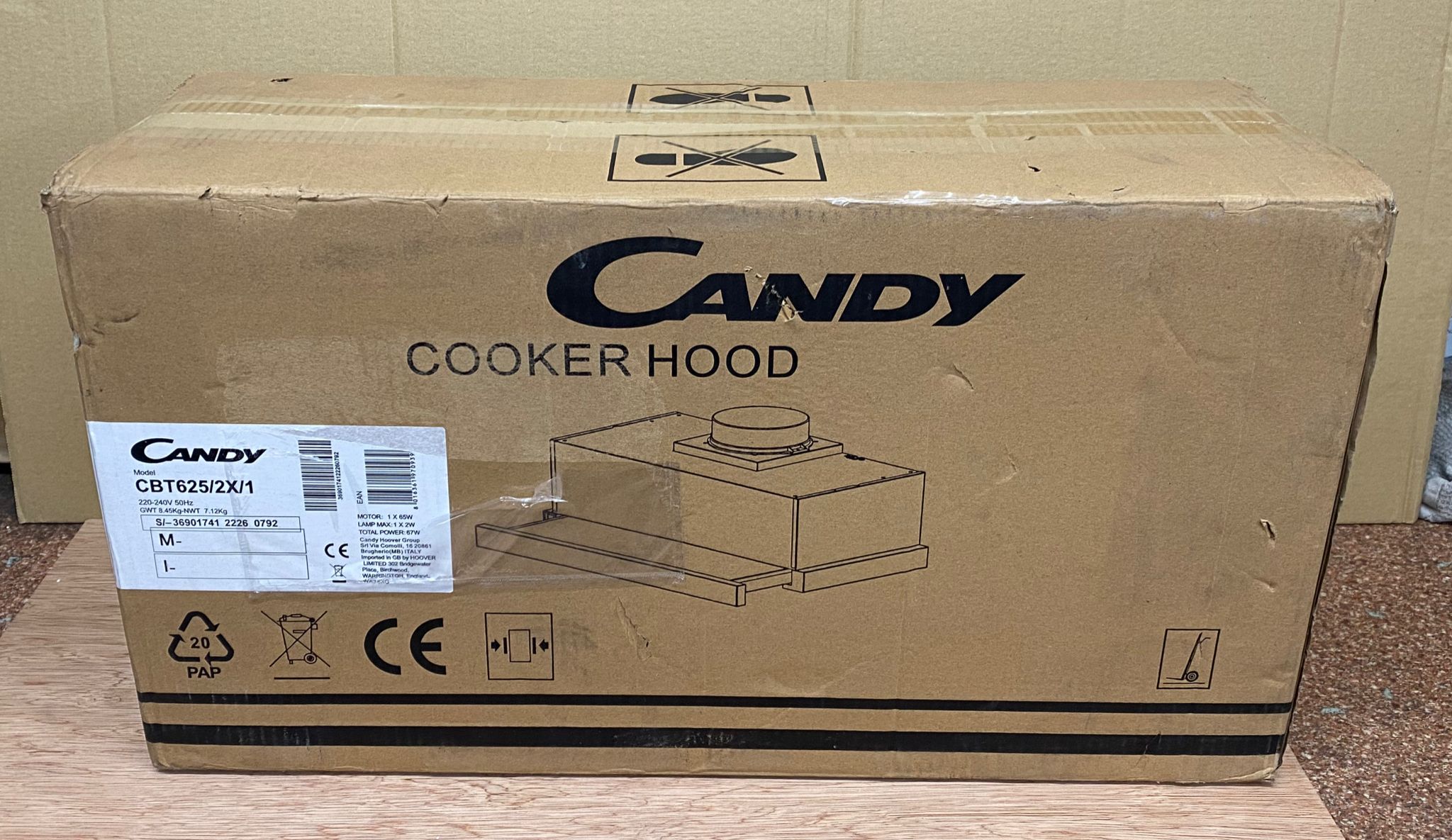 Candy Cooker Hood Stainless Steel 60cm Silver CBT625/2X/1 0792NO