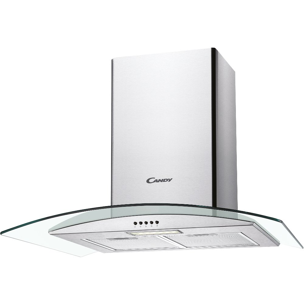 Candy CGM70NX 70cm Chimney Cooker Hood With Curved Glass Canopy LED Light 4371