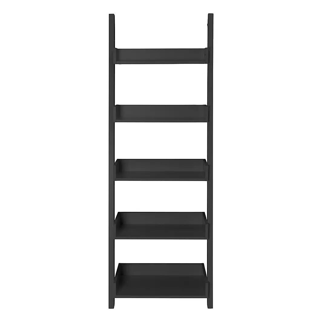 Carnon Black 5 Shelf Freestanding Ladder bookcase (H)1700mm (W)600mm (D)350mm 5868