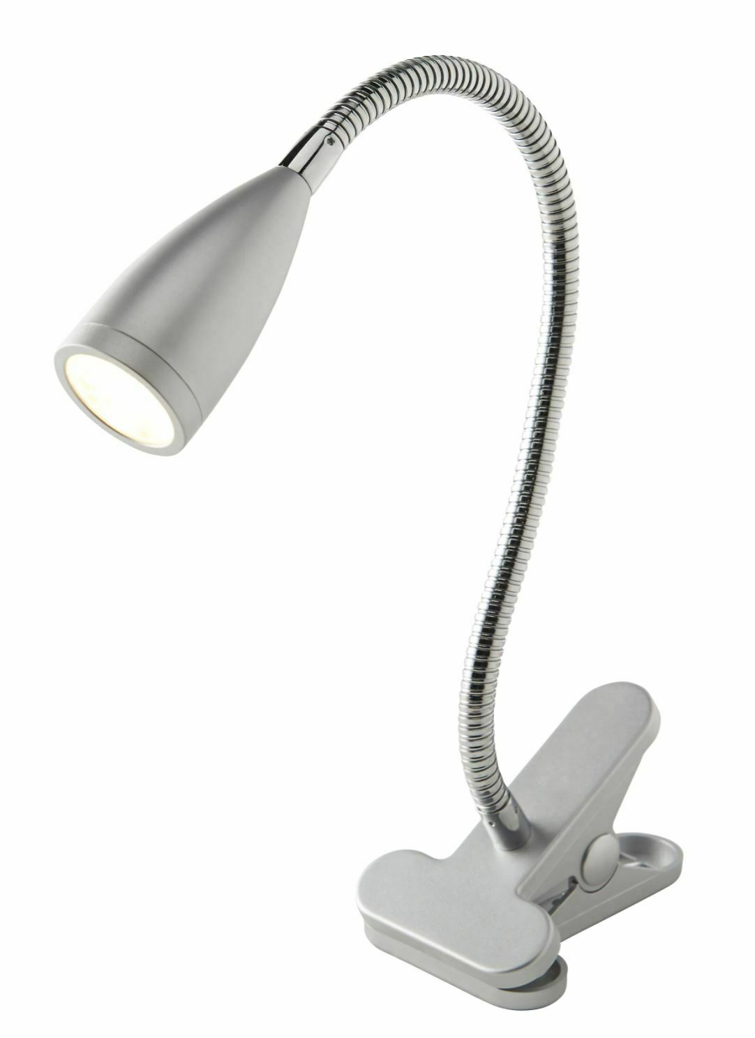 Colours Kulm Matt Silver LED Clip-on desk lamp 0480