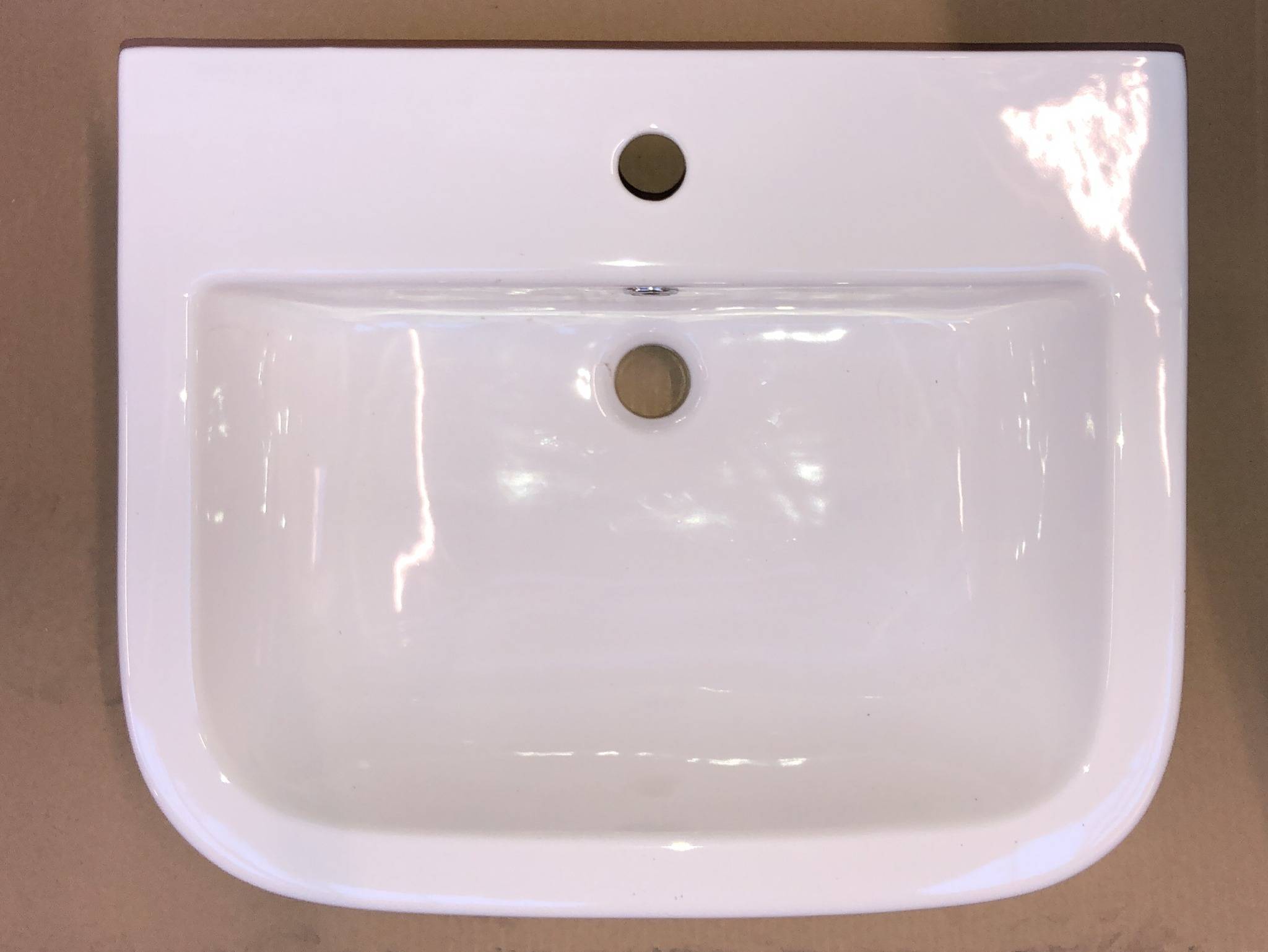 Cooke & Lewis Affini White Square Wall-mounted Cloakroom Basin Vitreous China (W)57cm 0354