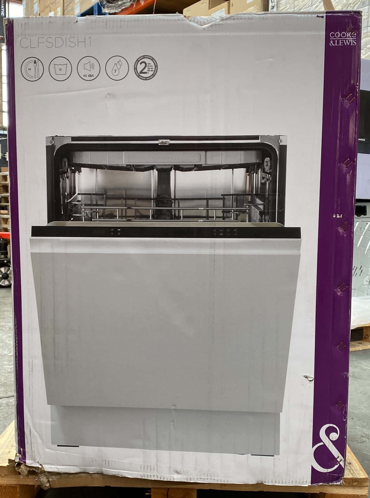 Cooke & Lewis CLFSDISH1UK Integrated Black Full size Dishwasher 6843