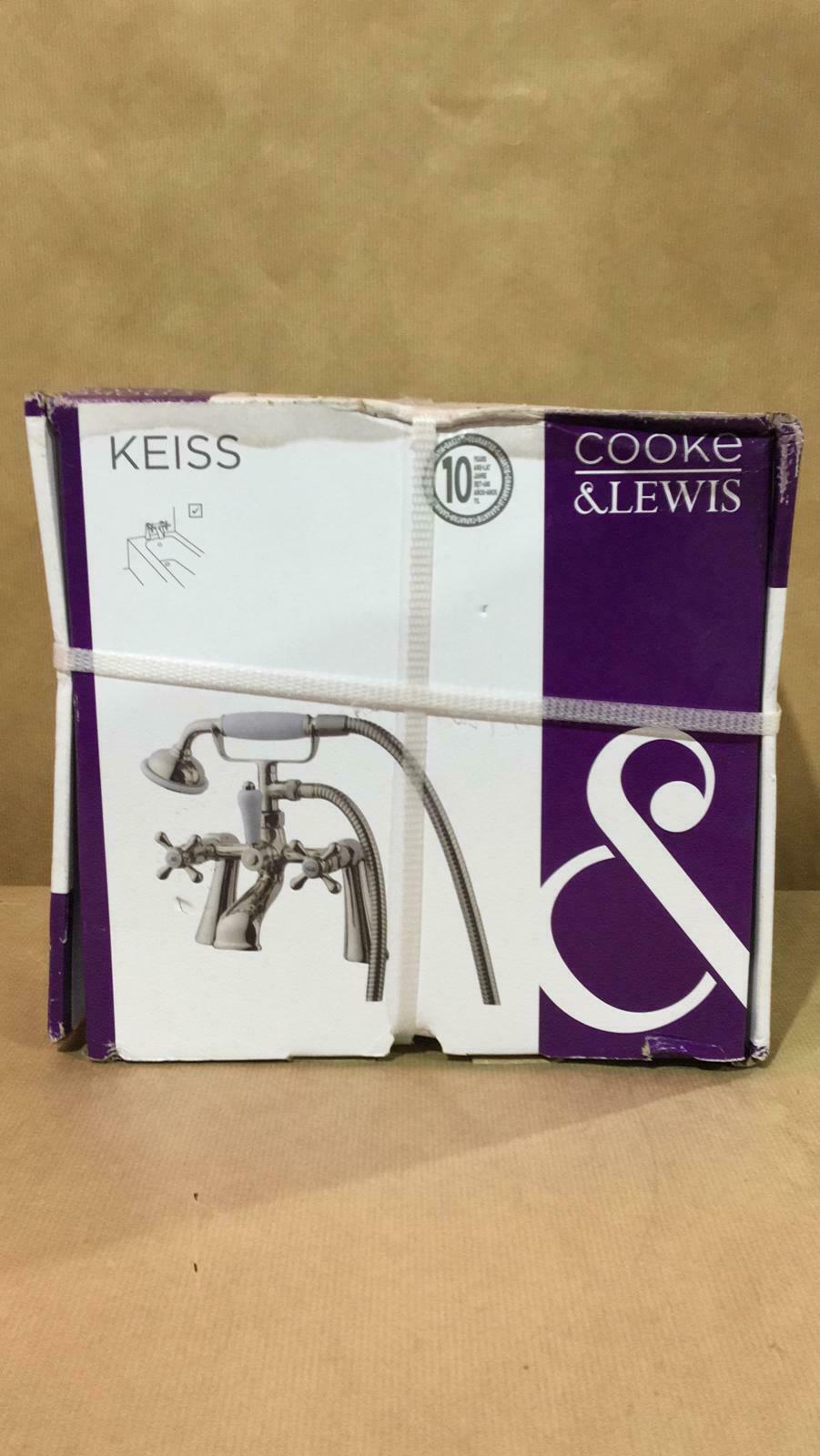 Cooke &amp; Lewis Keiss Gold effect Bath Shower mixer Tap-no-3767