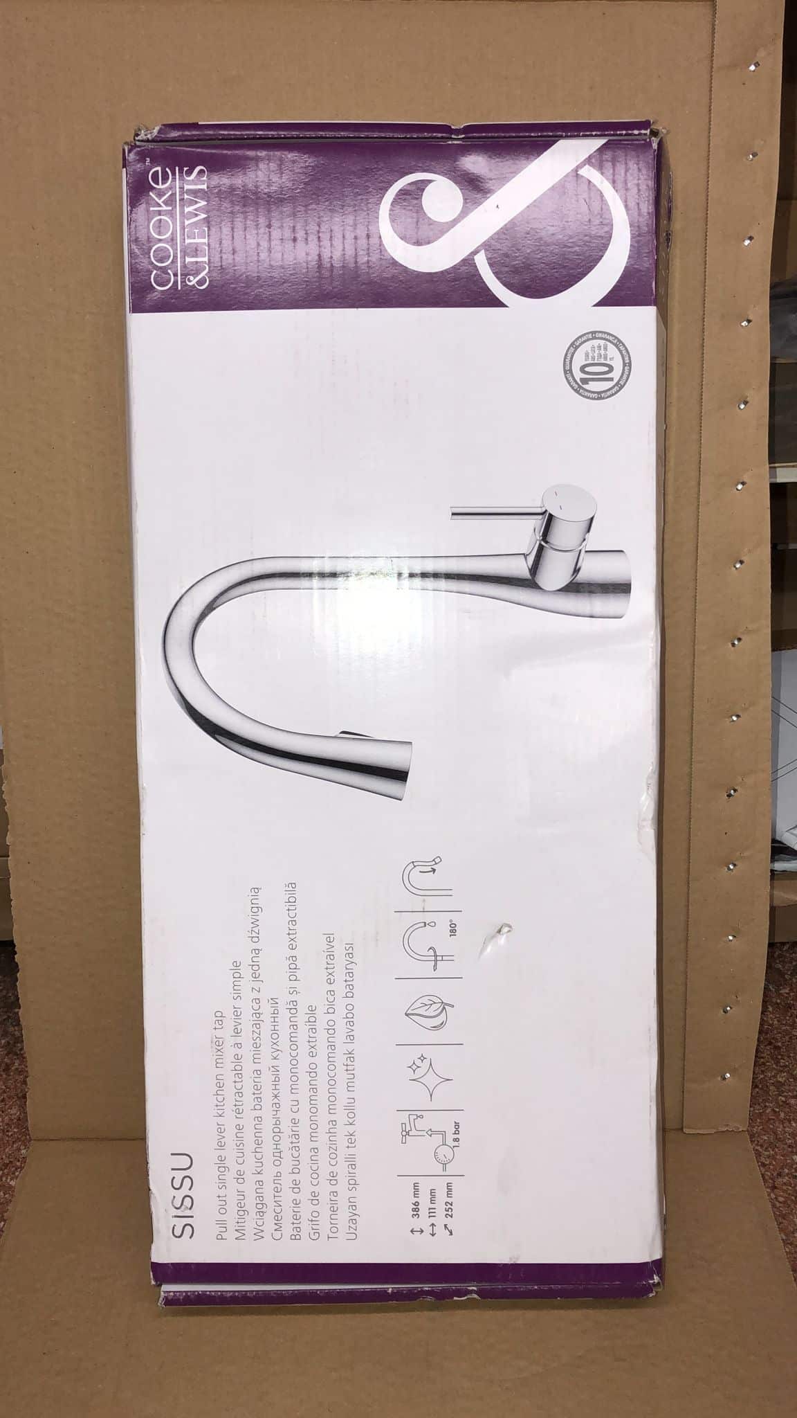 Cooke & Lewis Sissu Chrome effect Kitchen Side lever Tap 0426