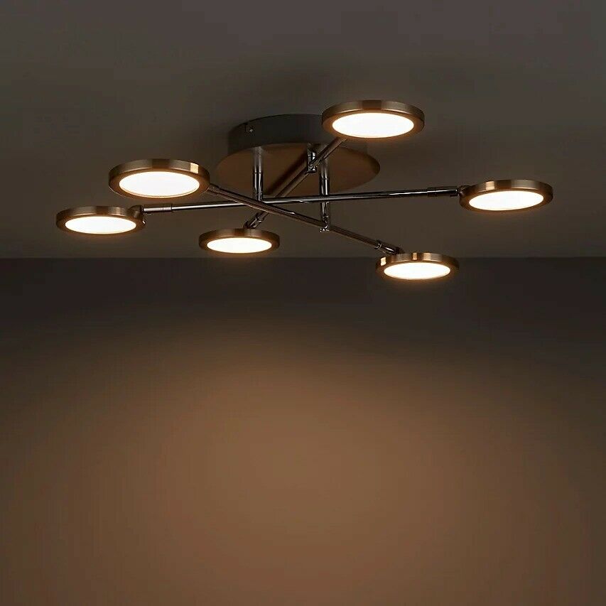 Equium Brushed Chrome effect 6 Lamp Ceiling light-Missing Ceiling Bracket-2570