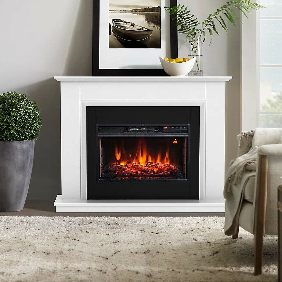 Focal Point Calbourne White Electric Fire suite 872mm H 1140mm W 331mm D - 1583