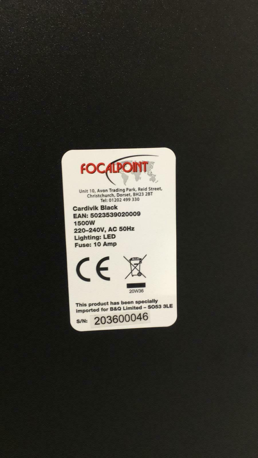 Focal Point Cardivik Remote Control Black Electric Stove- 0009