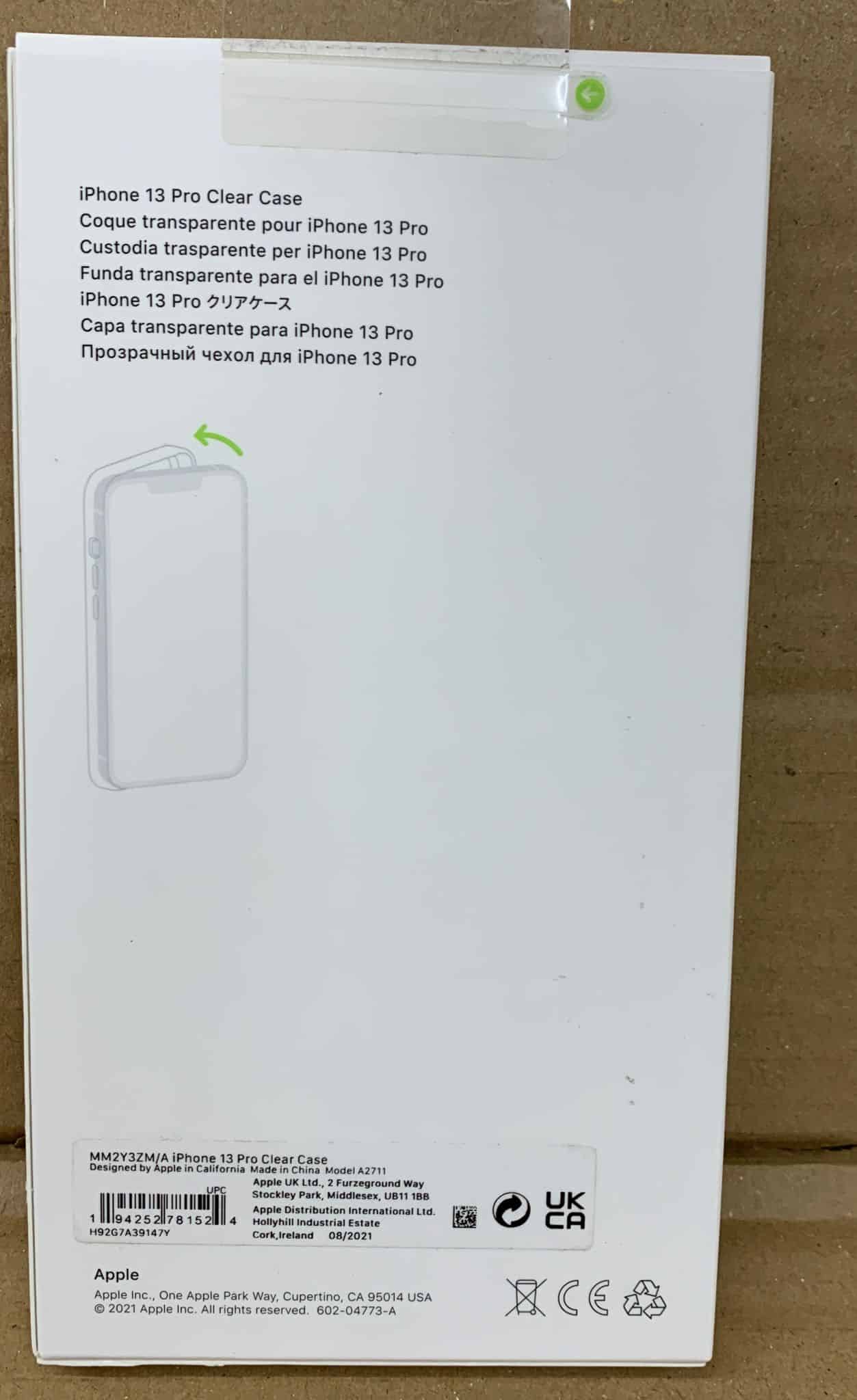 Genuine Apple Clear Case with MagSafe for iPhone 13 Pro 1524