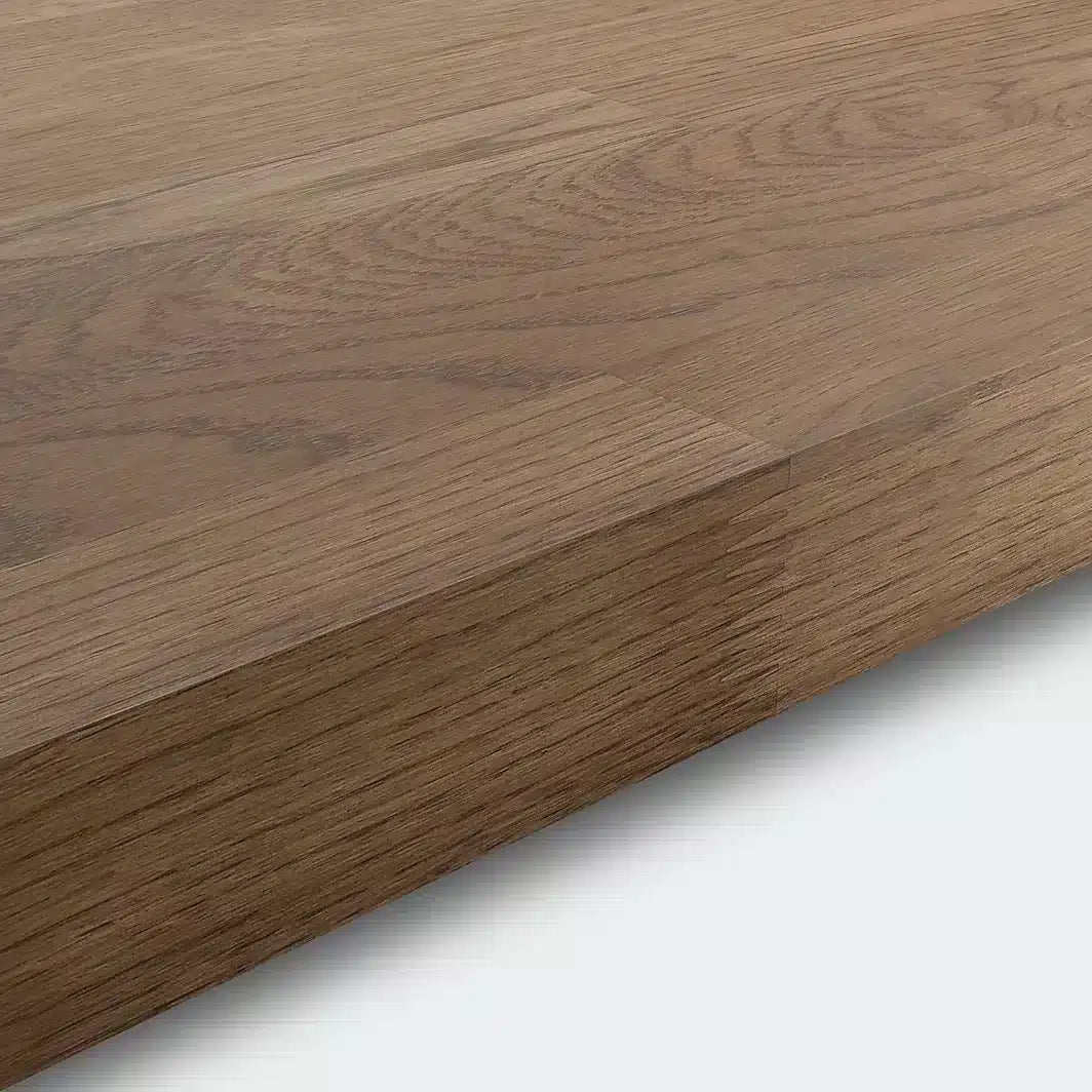 GoodHome 40mm Hinita Stained Dark wood effect Solid oak Square edge Kitchen Breakfast bar (L)2000mm 6138