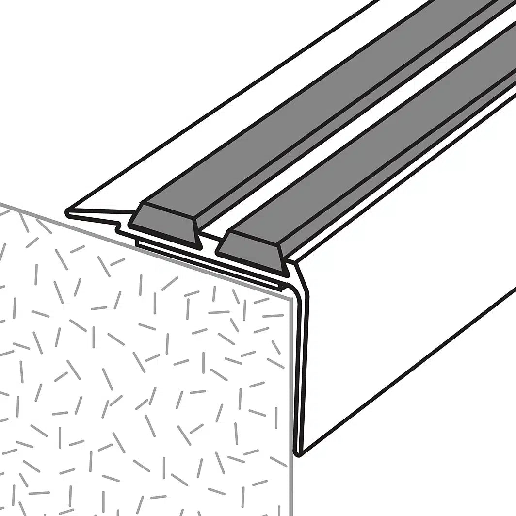 GoodHome Aluminium Anti-slip Step protector (L)900mm (W)40mm 8791