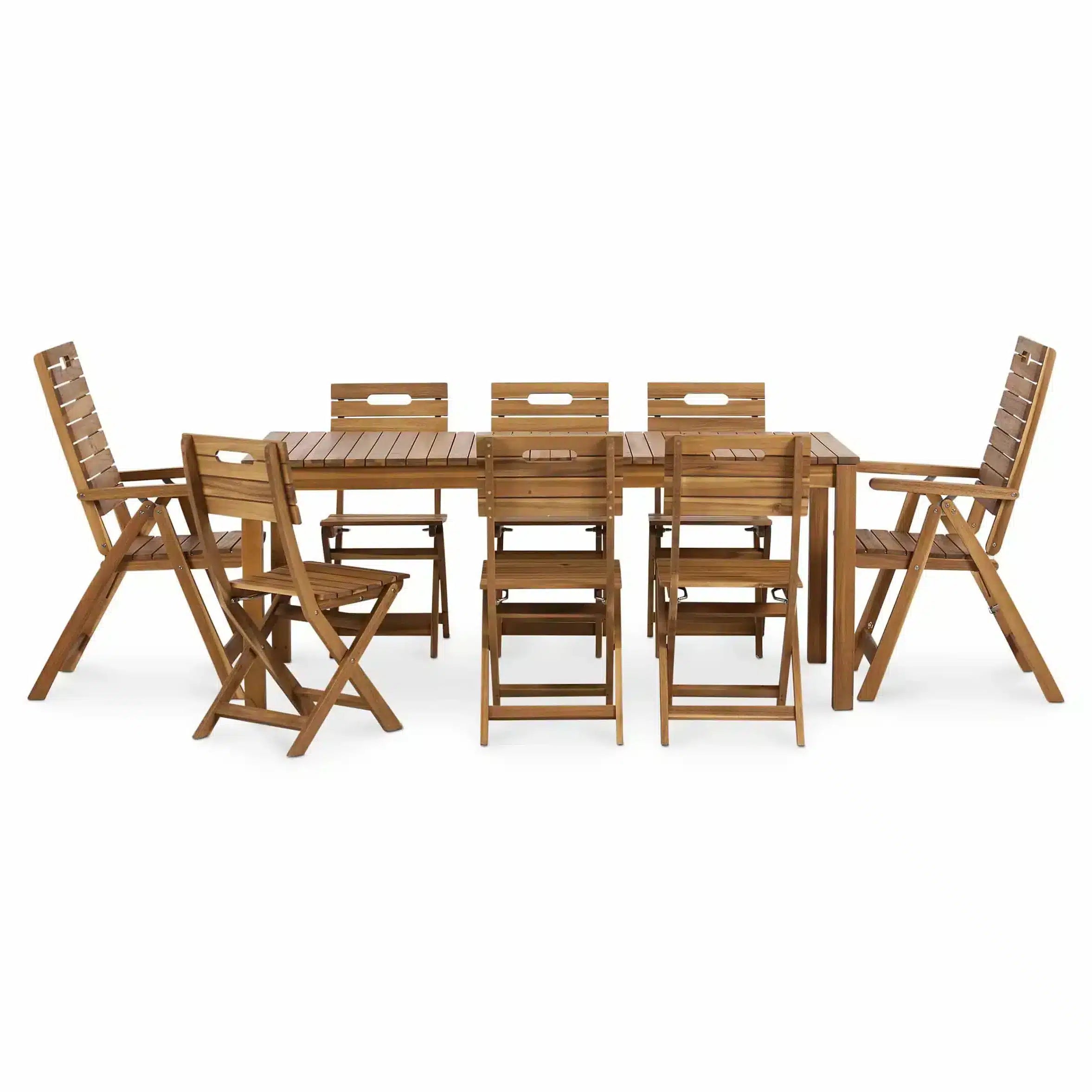 GoodHome Denia Brown Wooden 8 seater Extendable Table 3663
