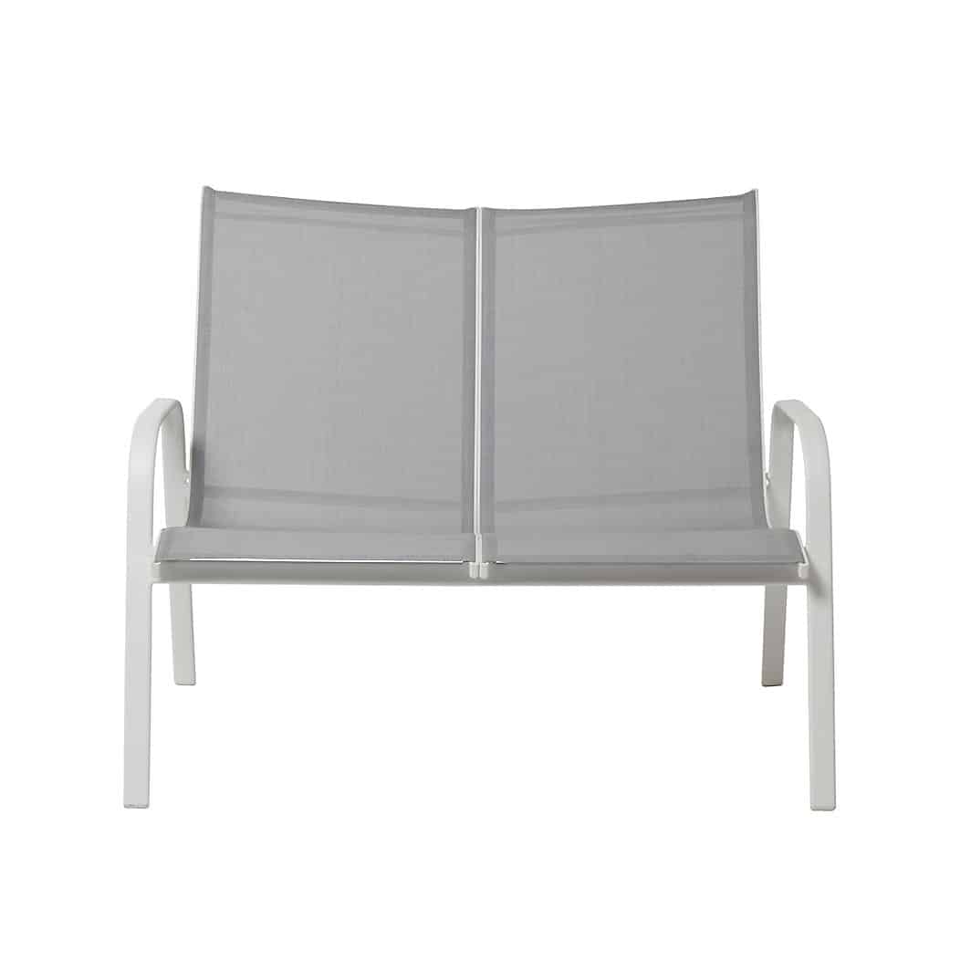 GoodHome Janeiro Metal Grey & white Bench 3812
