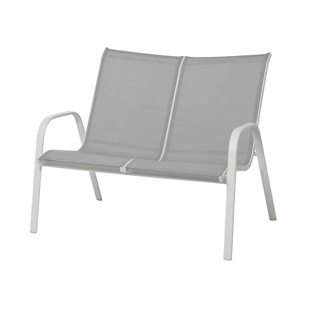 GoodHome Janeiro Metal Grey & white Bench 3812